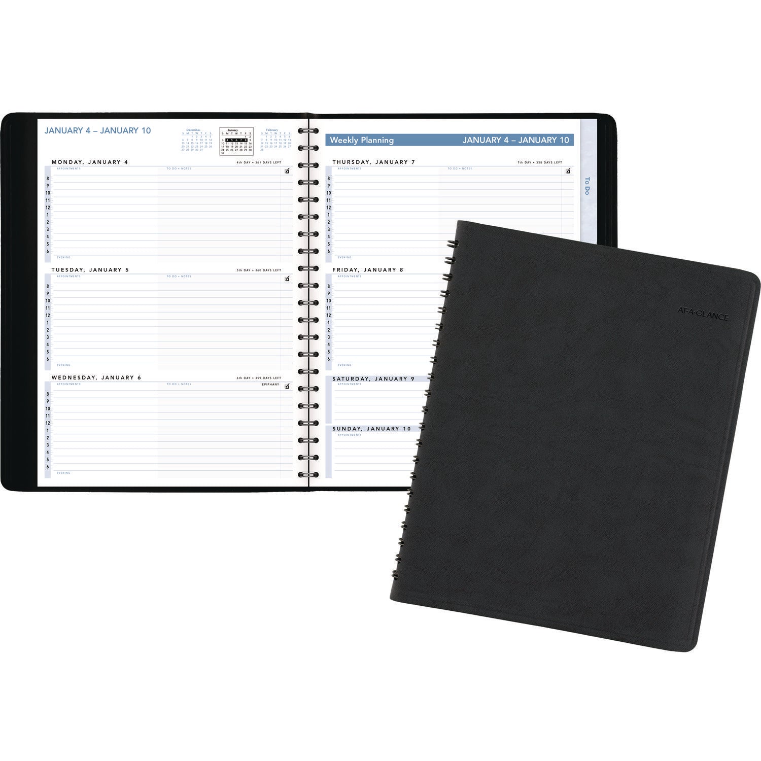 Executive Weekly/Monthly Planner Refill with Hourly Appointments, 8.75 x 6.88, White Sheets, 12-Month (Jan to Dec): 2024