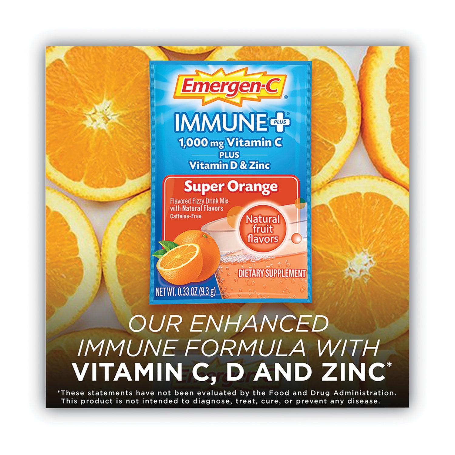 Immune+ Formula, 0.33 oz, Super Orange, 30 Packets
