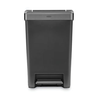 premier-series-iii-step-on-waste-container-124-gal-plastic-black-stainless-steel_rcp2120983 - 1