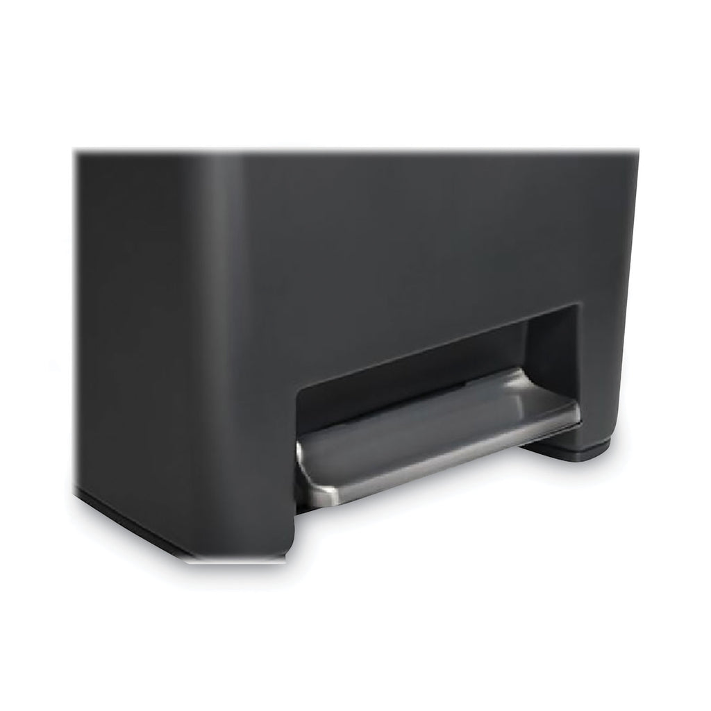 premier-series-iii-step-on-waste-container-124-gal-plastic-black-stainless-steel_rcp2120983 - 2