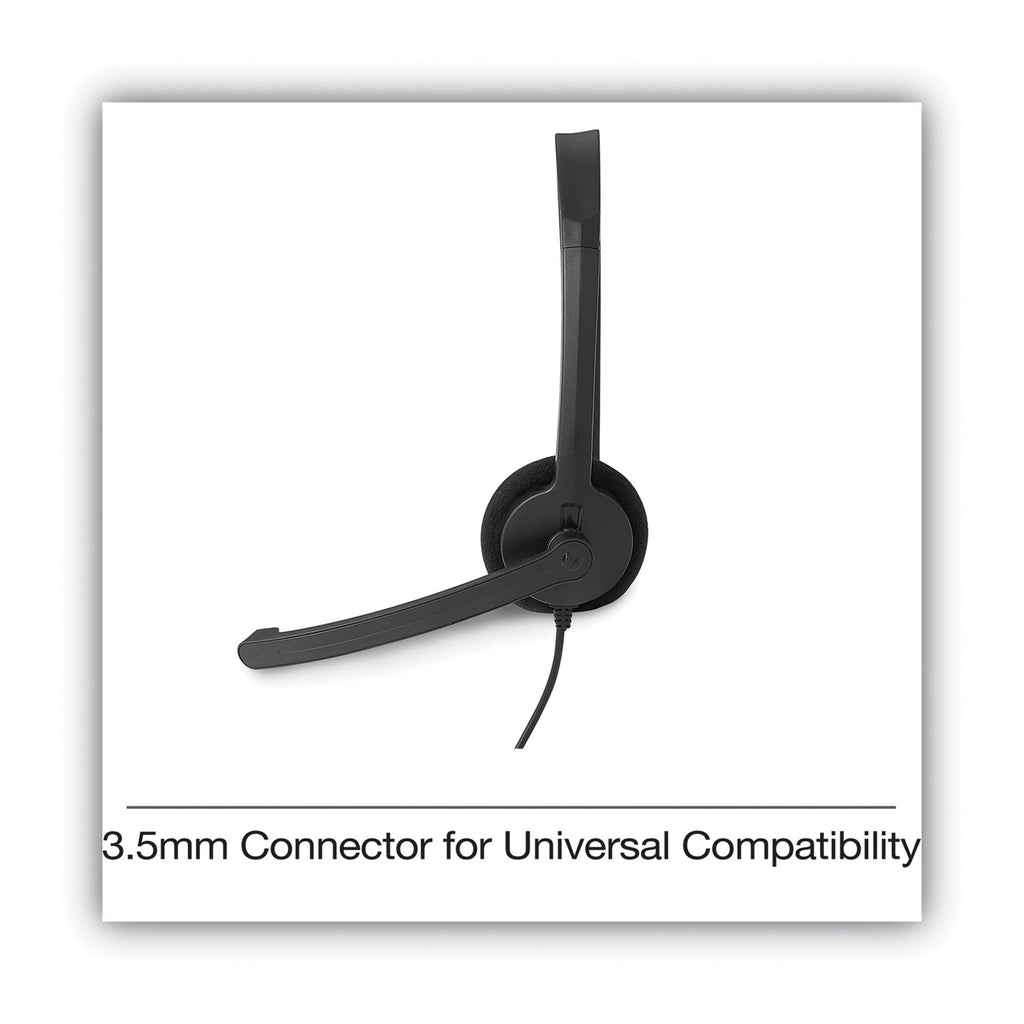 Mono Headset with Microphone and In-Line Remote, Black