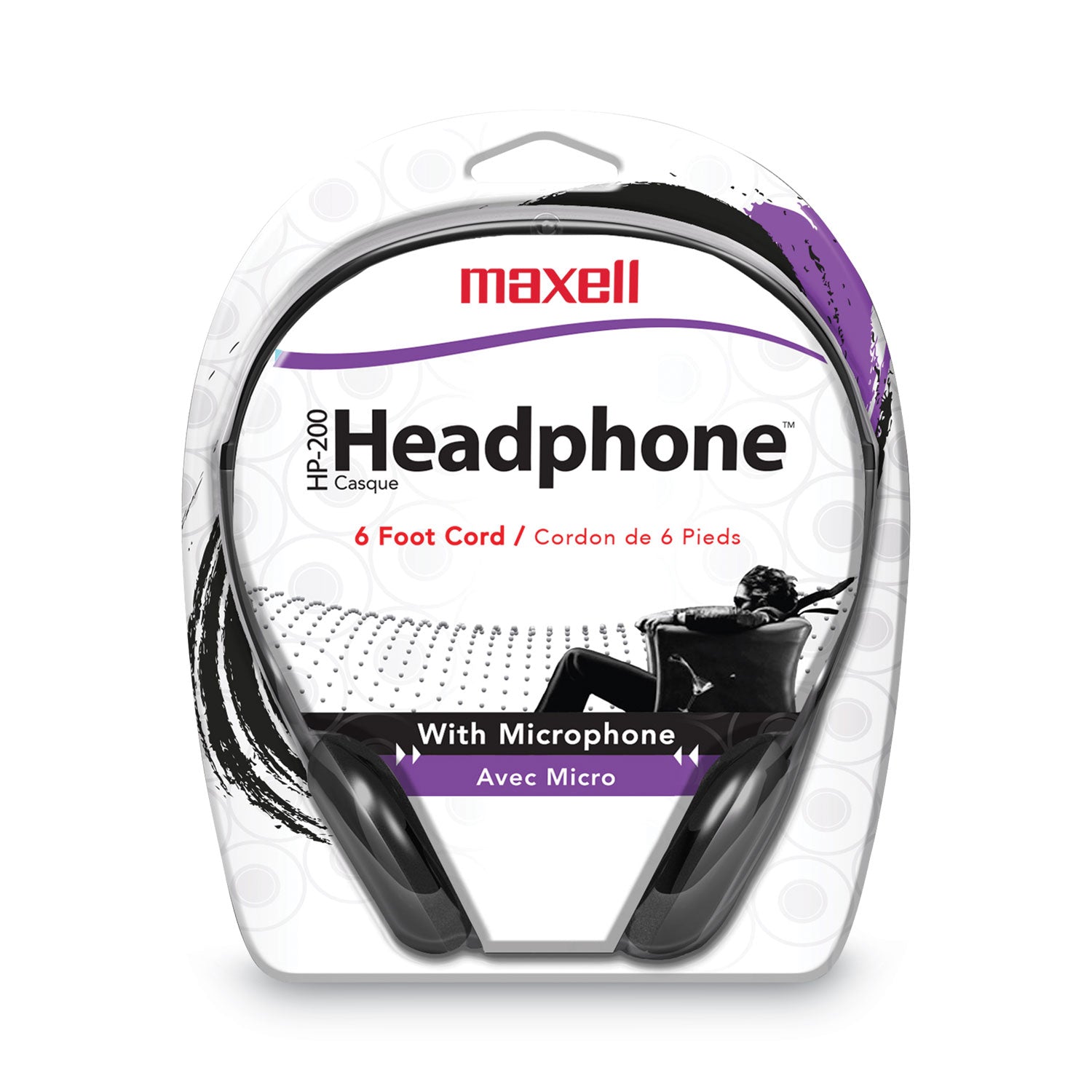 hp200-headphone-with-microphone-6-ft-cord-black_max199929 - 2