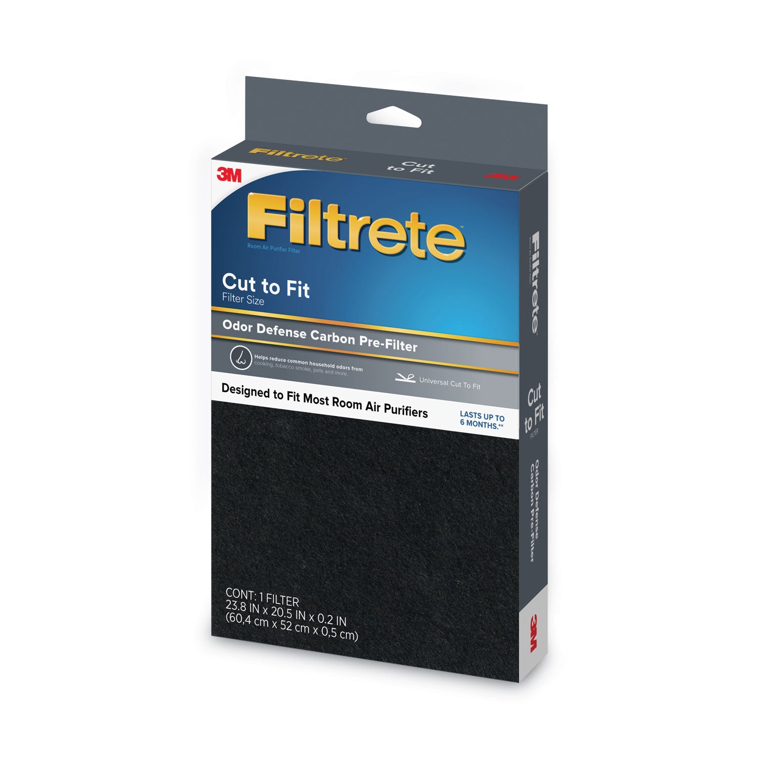 Odor Defense Carbon Pre Filter, 20.5 x 23.8, 4/Carton