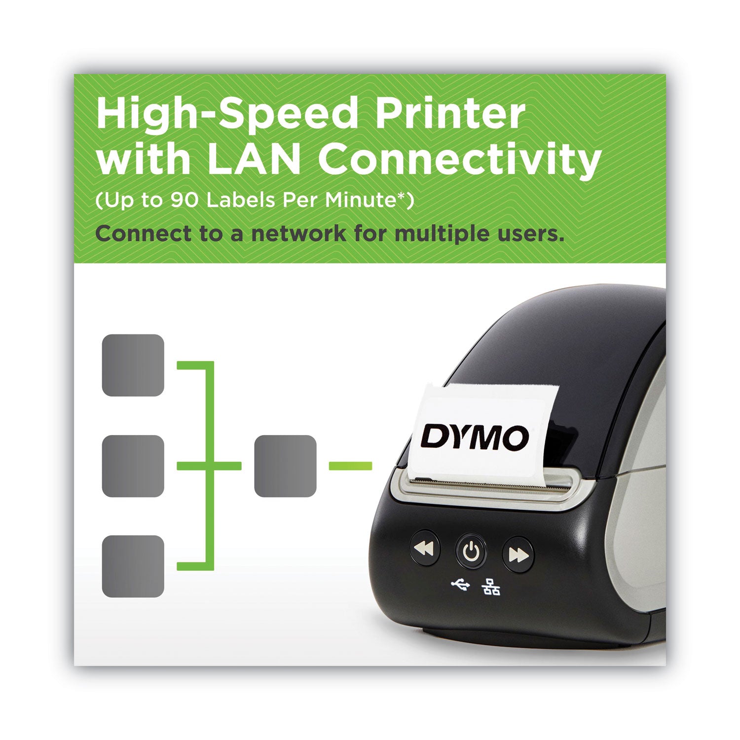 LabelWriter 550 Turbo Series Label Printer, 90 Labels/min Print Speed, 5.34 x 7.38 x 8.5