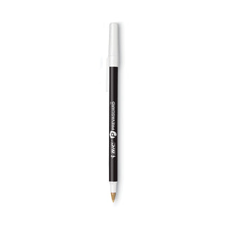 PrevaGuard Round Stic Pen, Stick, Medium 1 mm, Black Ink, Black Barrel, 8/Pack