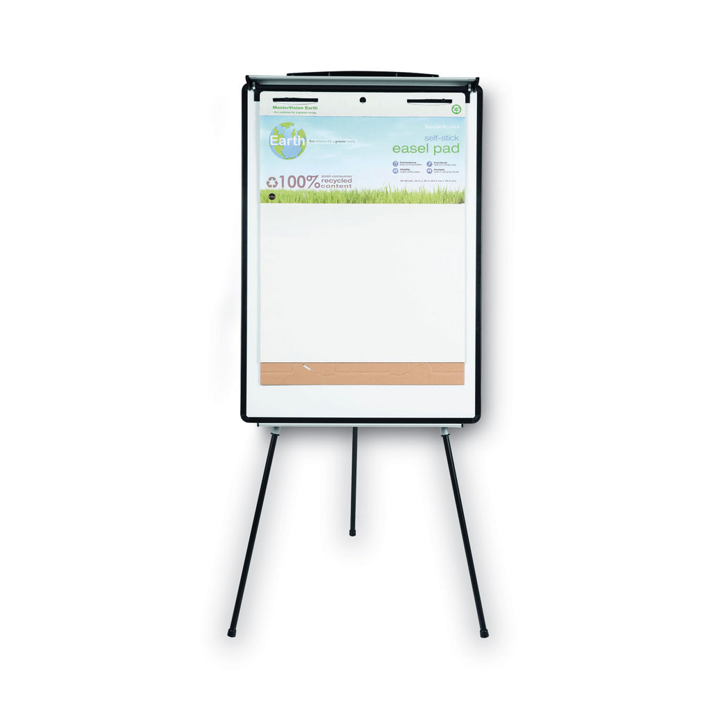 Magnetic Gold Ultra Dry Erase Tripod Easel with Extension Arms, 32" to 72", Black/Silver
