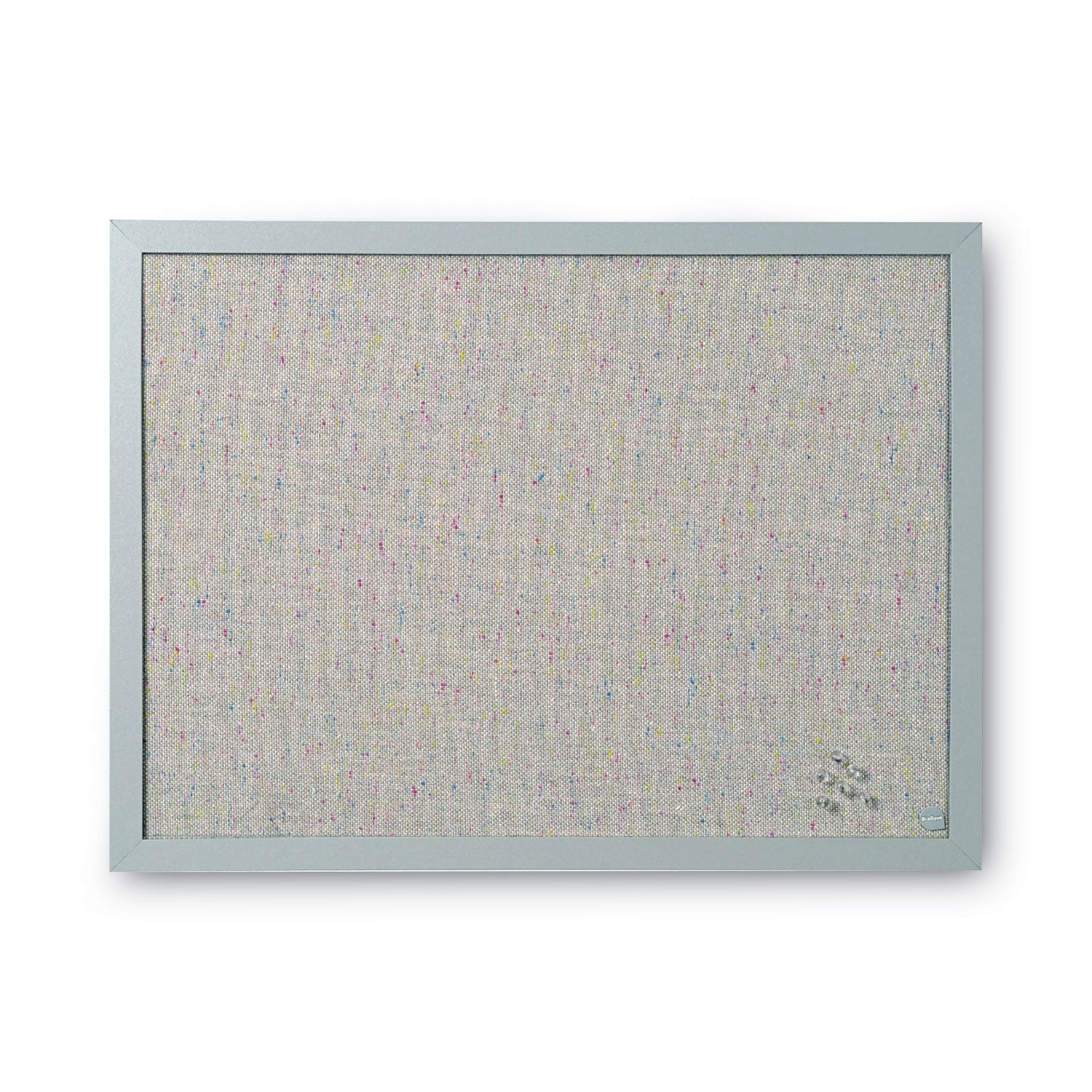 Designer Fabric Bulletin Board, 24 x 18, Gray Surface, Gray MDF Wood Frame - 