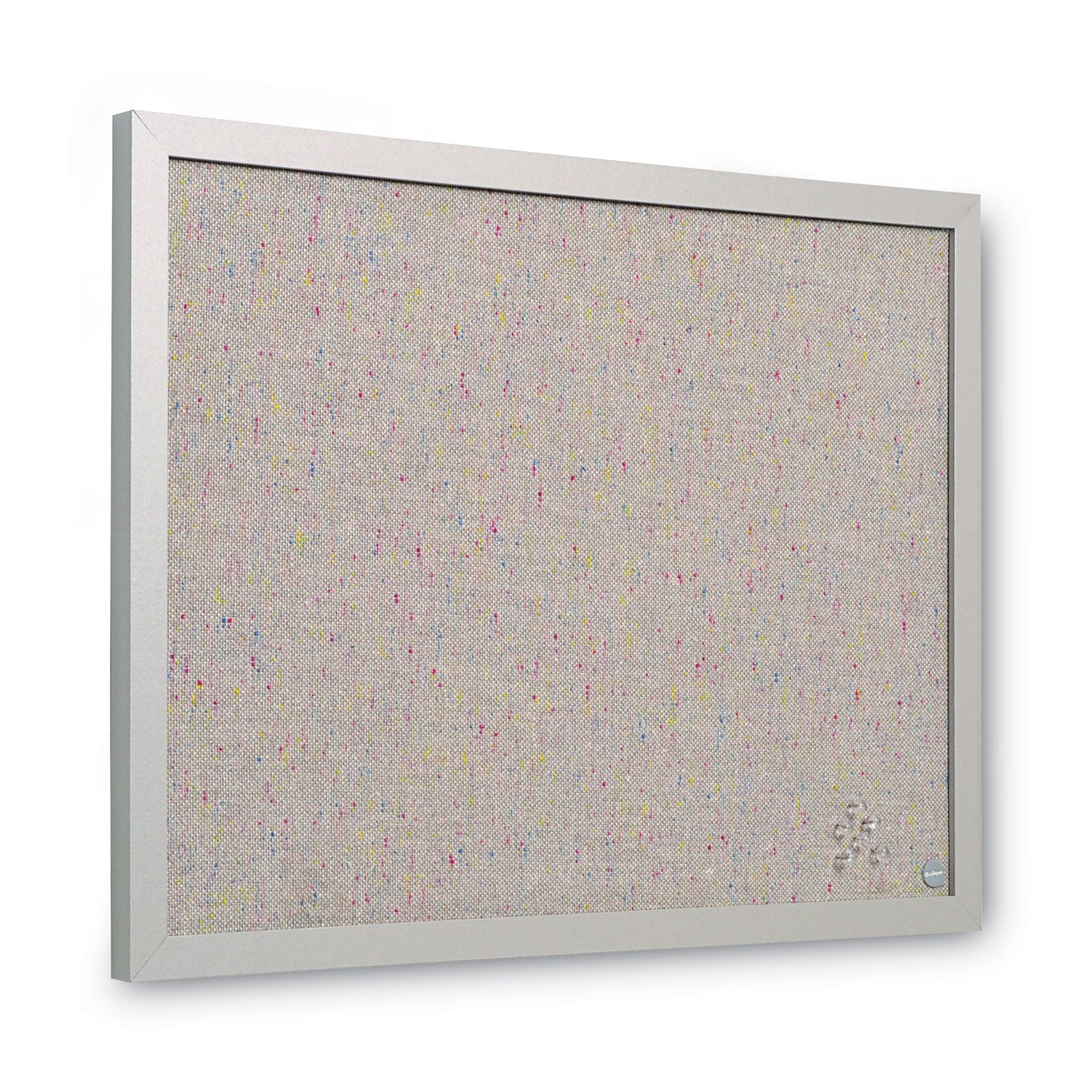 Designer Fabric Bulletin Board, 24 x 18, Gray Surface, Gray MDF Wood Frame - 