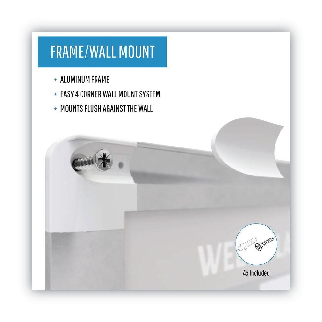 Magnetic Dry Erase Calendar Board, Weekly Calendar, 36 x 24, White Surface, Silver Aluminum Frame - 