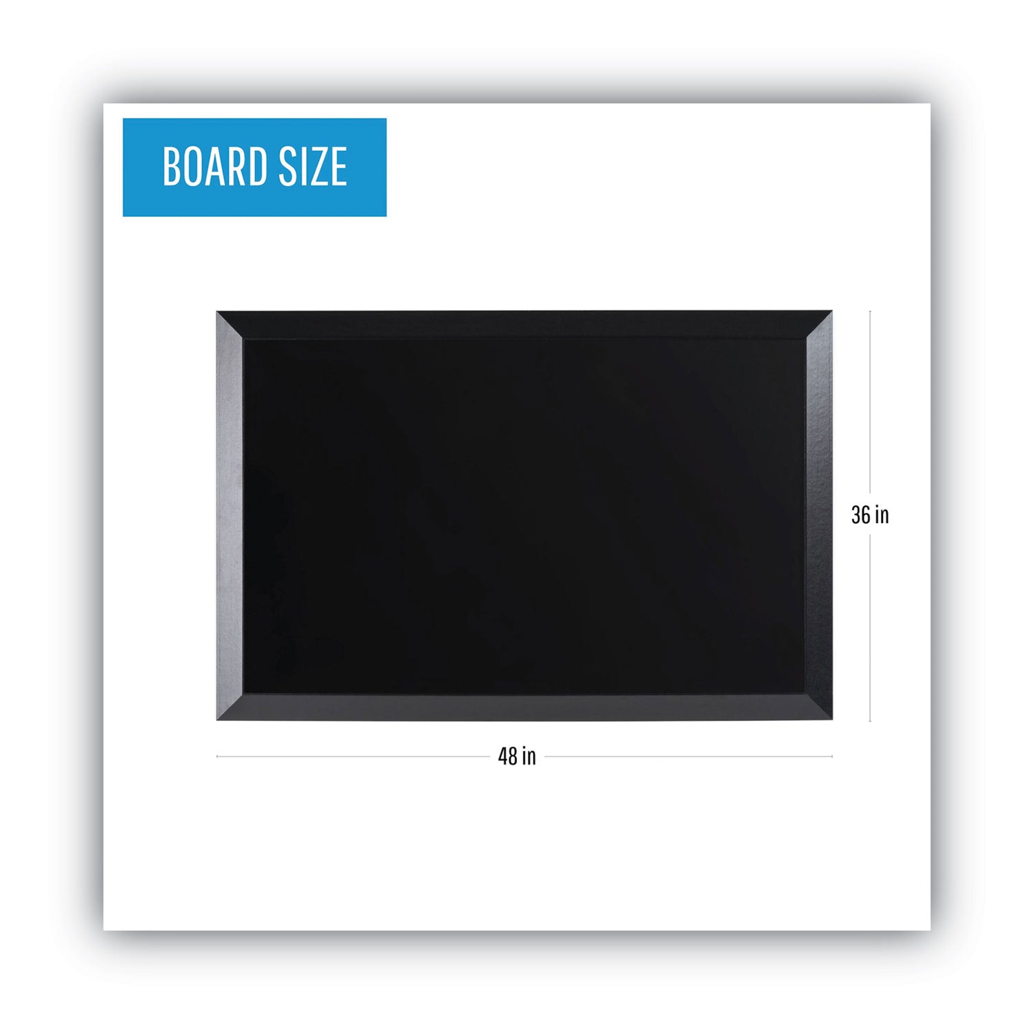 Kamashi Wet-Erase Board, 48 x 36, Black Surface, Black Wood Frame - 