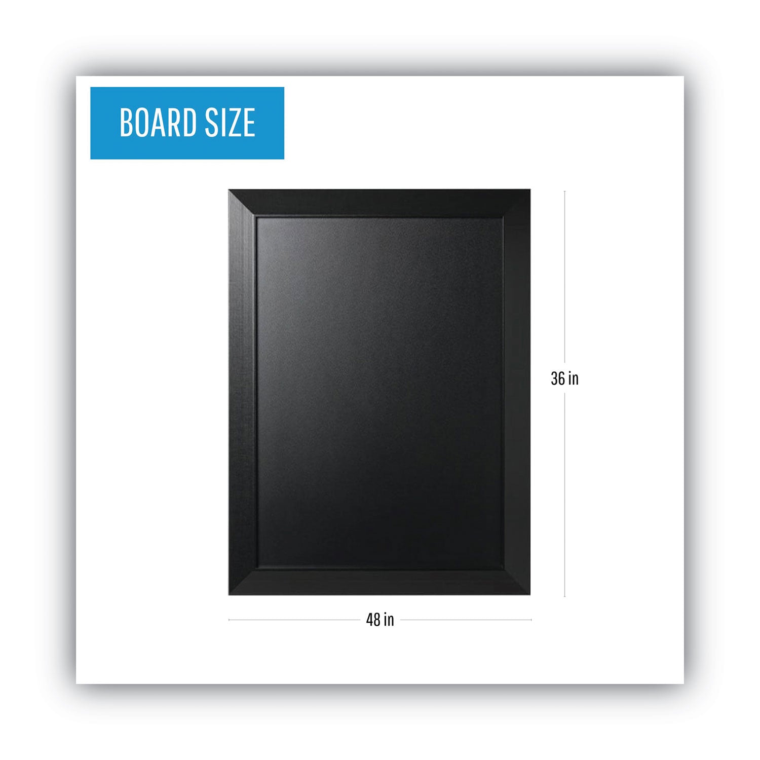 Kamashi Chalk Board, 36 x 24, Black Surface, Black Wood Frame - 