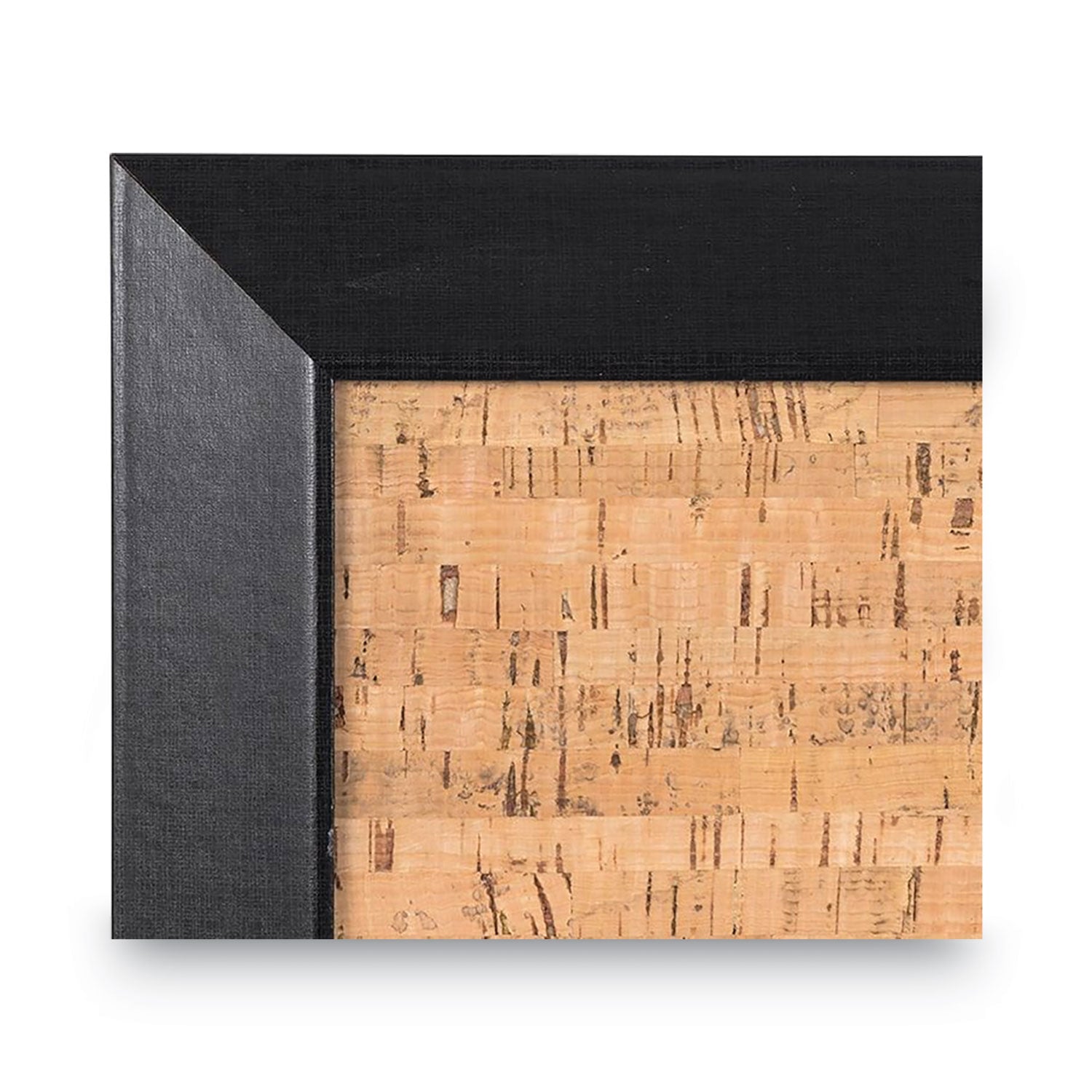 Natural Cork Bulletin Board, 24 x 18, Tan Surface, Black Wood Frame - 