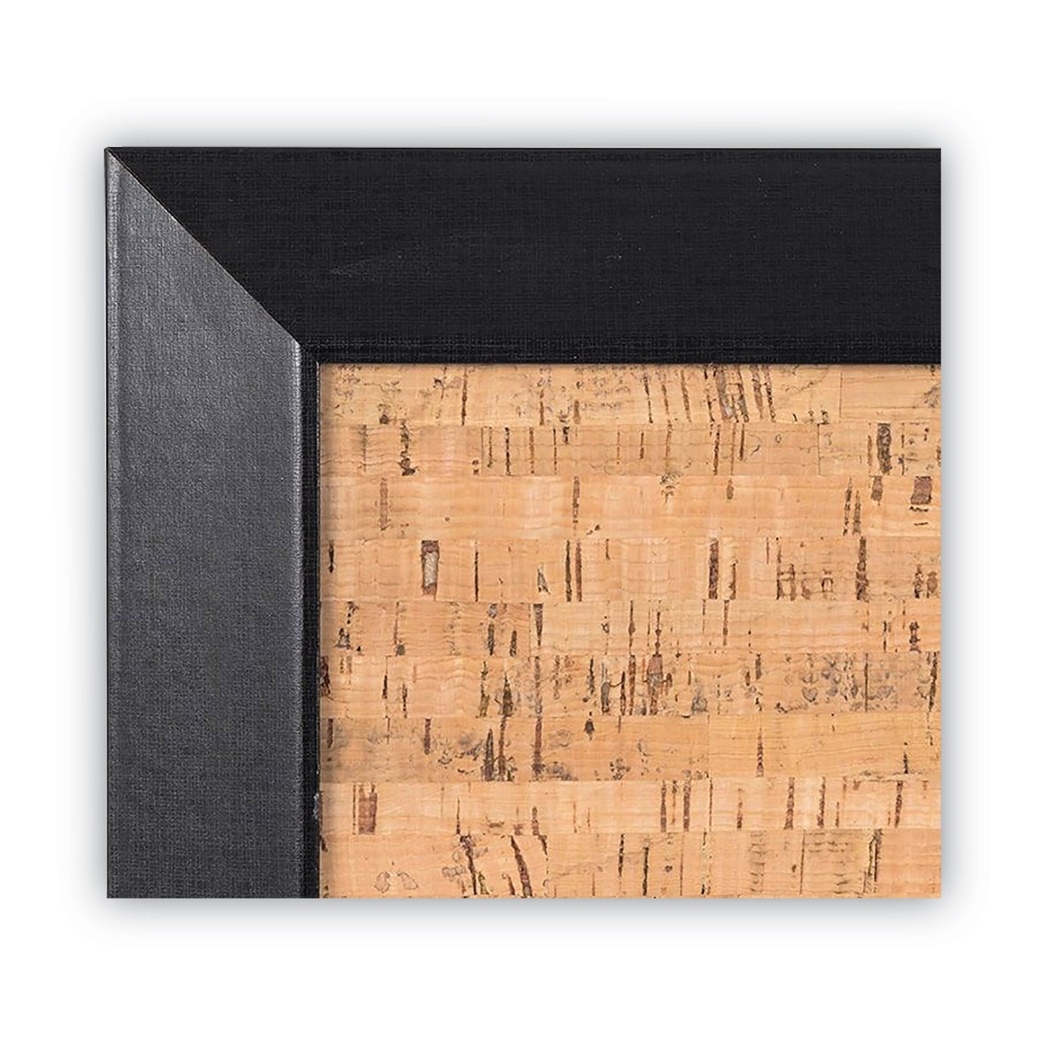 Natural Cork Bulletin Board, 36 x 24, Tan Surface, Black Wood Frame - 