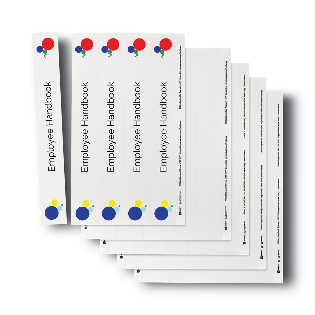 Binder Spine Inserts, 1.5" Spine Width, 5 Inserts/Sheet, 5 Sheets/Pack