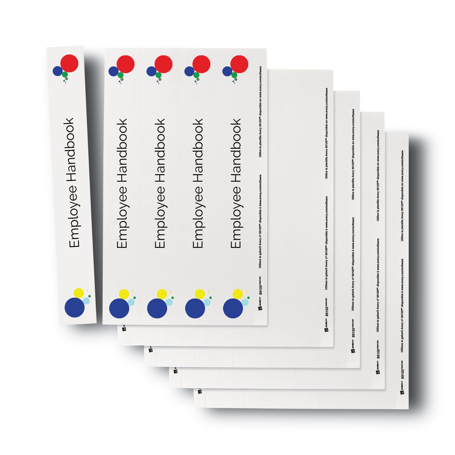 Binder Spine Inserts, 1.5" Spine Width, 5 Inserts/Sheet, 5 Sheets/Pack