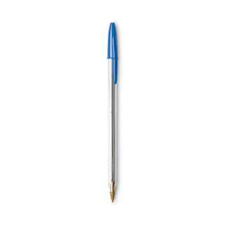 Cristal Xtra Smooth Ballpoint Pen, Stick, Medium 1 mm, Blue Ink, Clear Barrel, Dozen