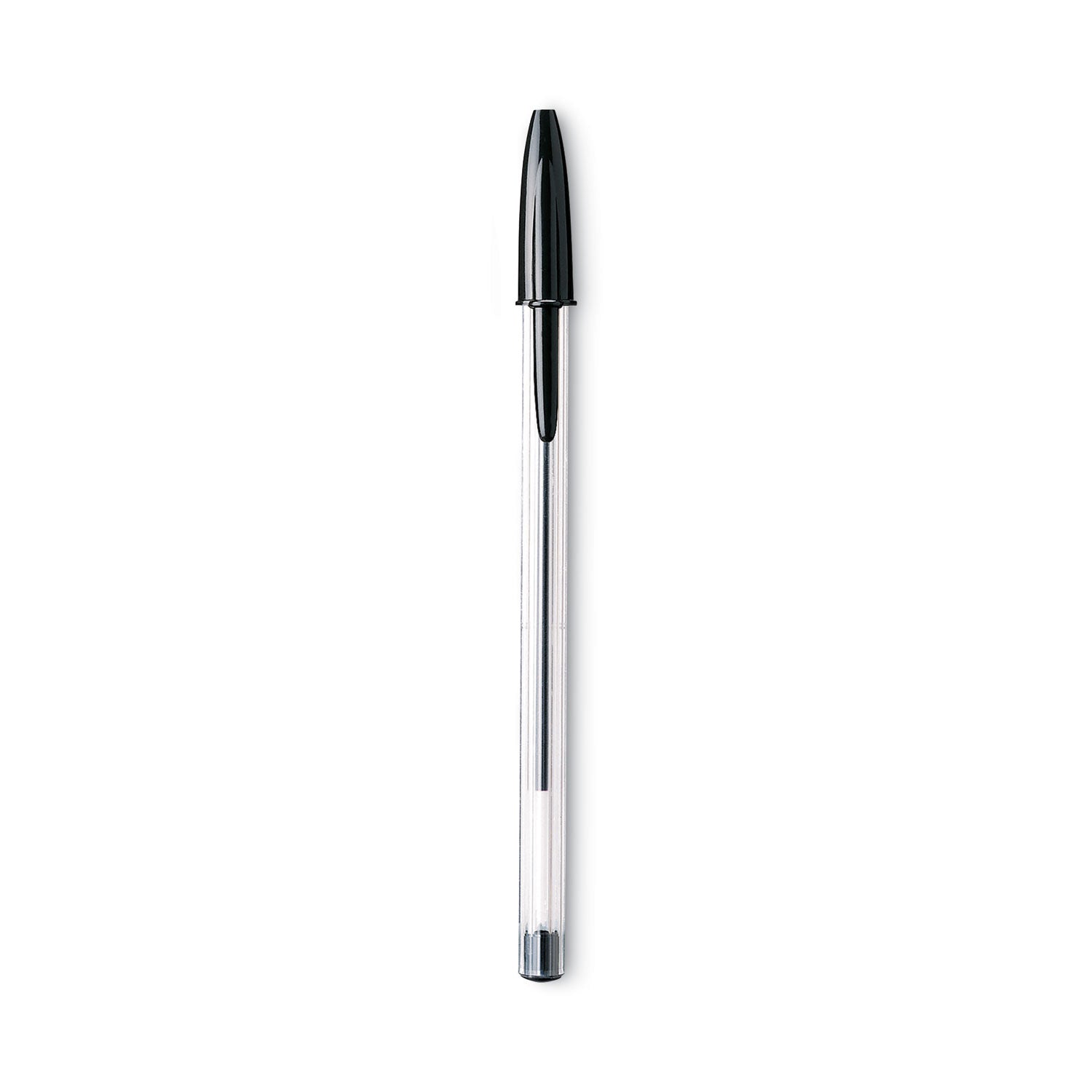 Cristal Xtra Smooth Ballpoint Pen, Stick, Medium 1 mm, Black Ink, Clear Barrel, Dozen - 