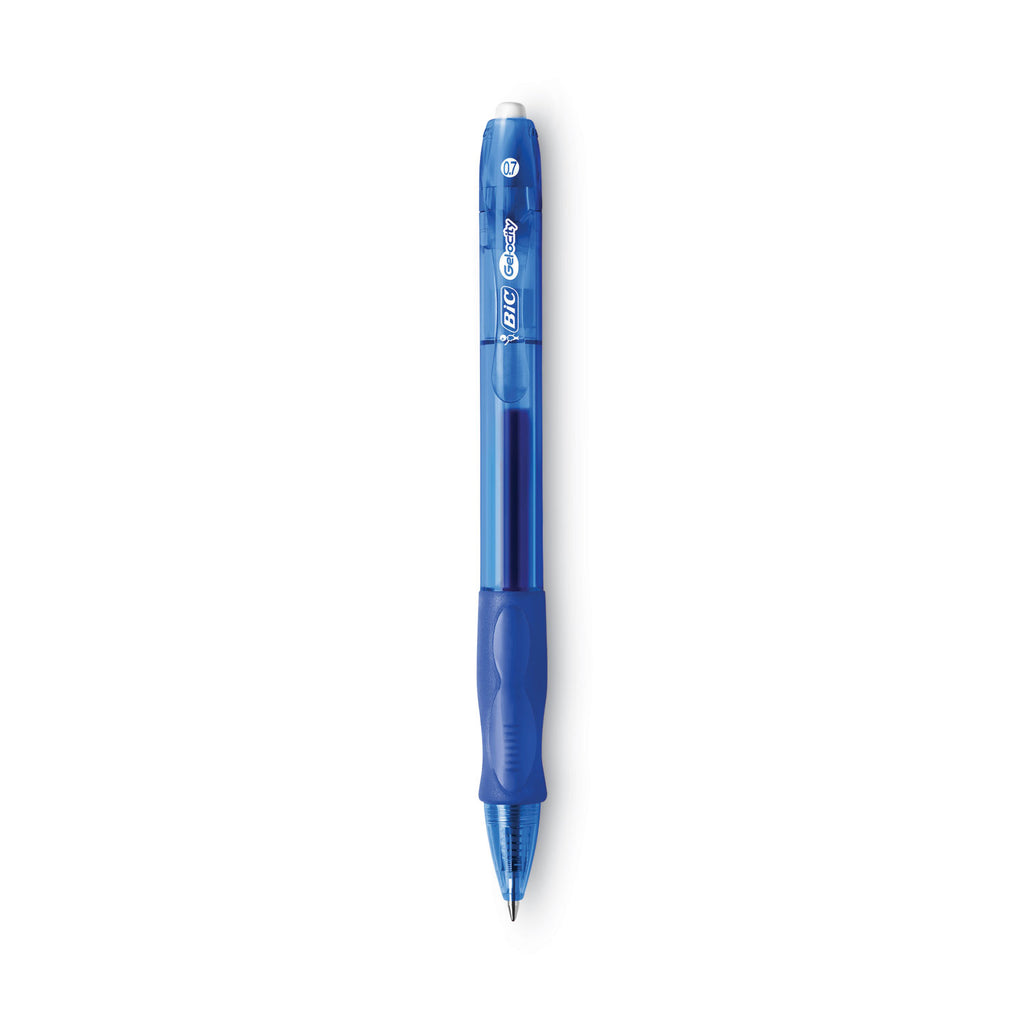 Gel-ocity Gel Pen, Retractable, Medium 0.7 mm, Blue Ink, Translucent Blue Barrel, Dozen