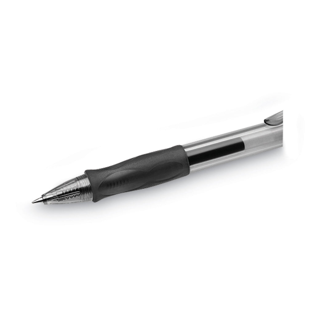 Gel-ocity Gel Pen, Retractable, Medium 0.7 mm, Black Ink, Translucent Black Barrel, Dozen