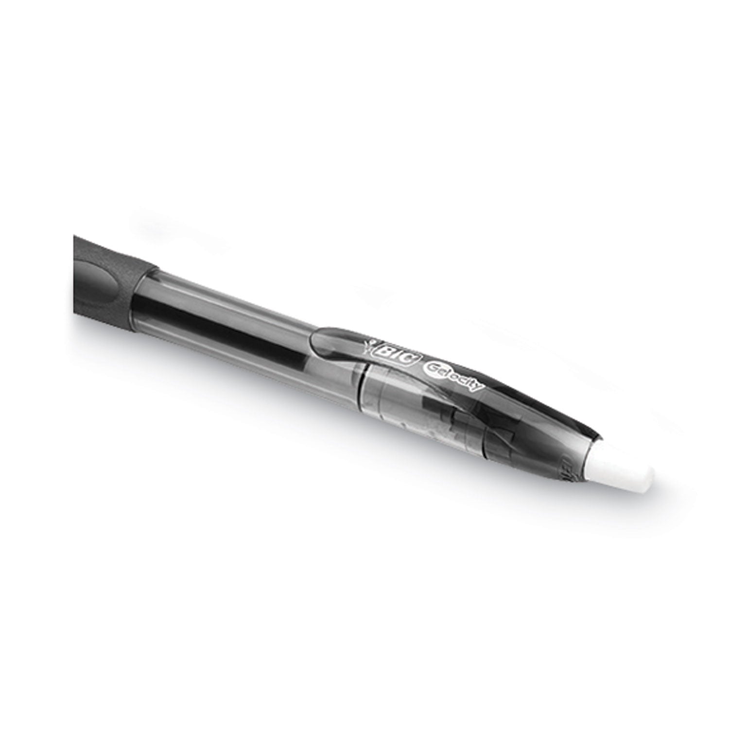Gel-ocity Gel Pen, Retractable, Medium 0.7 mm, Black Ink, Translucent Black Barrel, Dozen