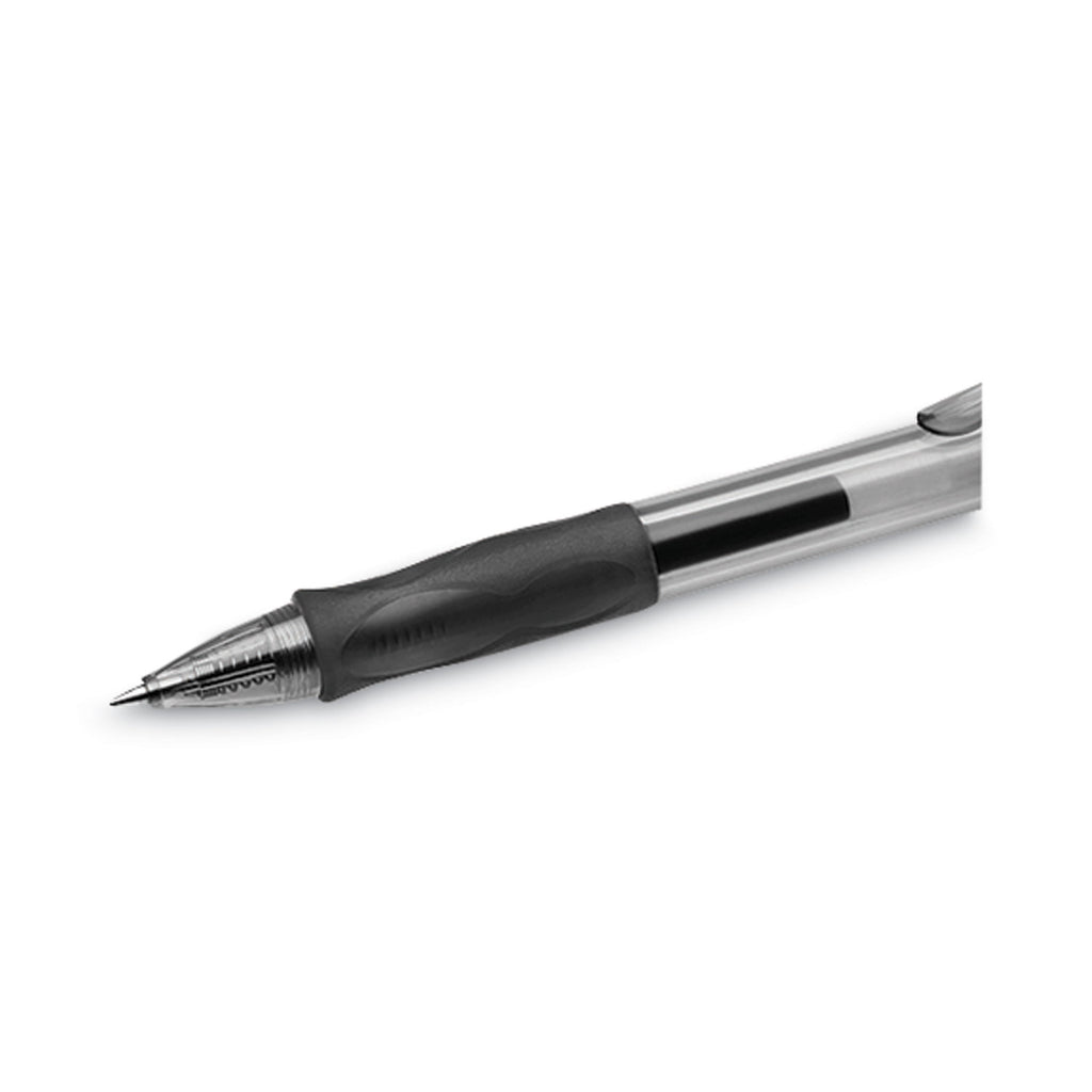 Gel-ocity Gel Pen Value Pack, Retractable, Medium 0.7 mm, Black Ink, Clear/Black Barrel, 24/Pack