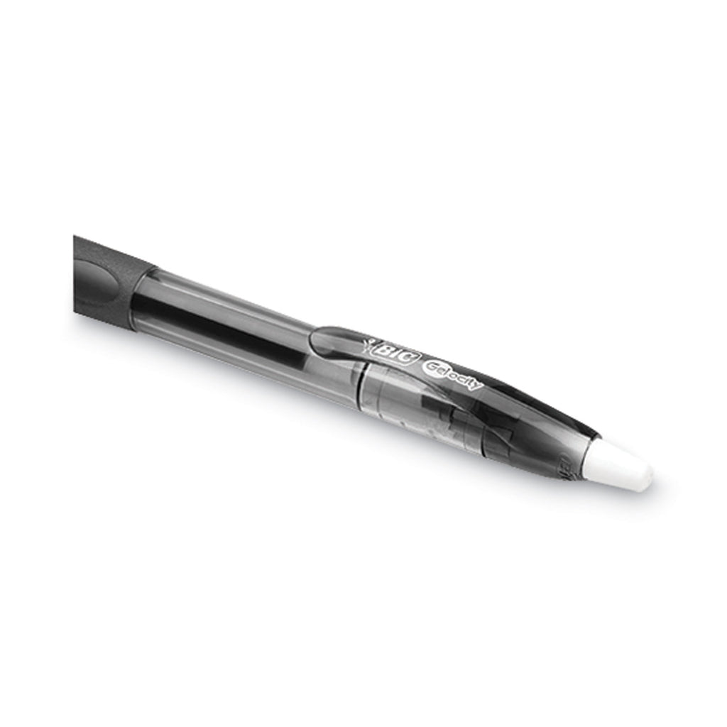 Gel-ocity Gel Pen Value Pack, Retractable, Medium 0.7 mm, Black Ink, Clear/Black Barrel, 24/Pack