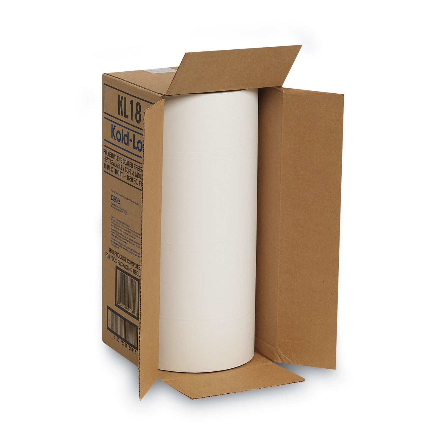 Kold-Lok Polyethylene-Coated Freezer Paper Roll, 18" x 1,100 ft, White - 