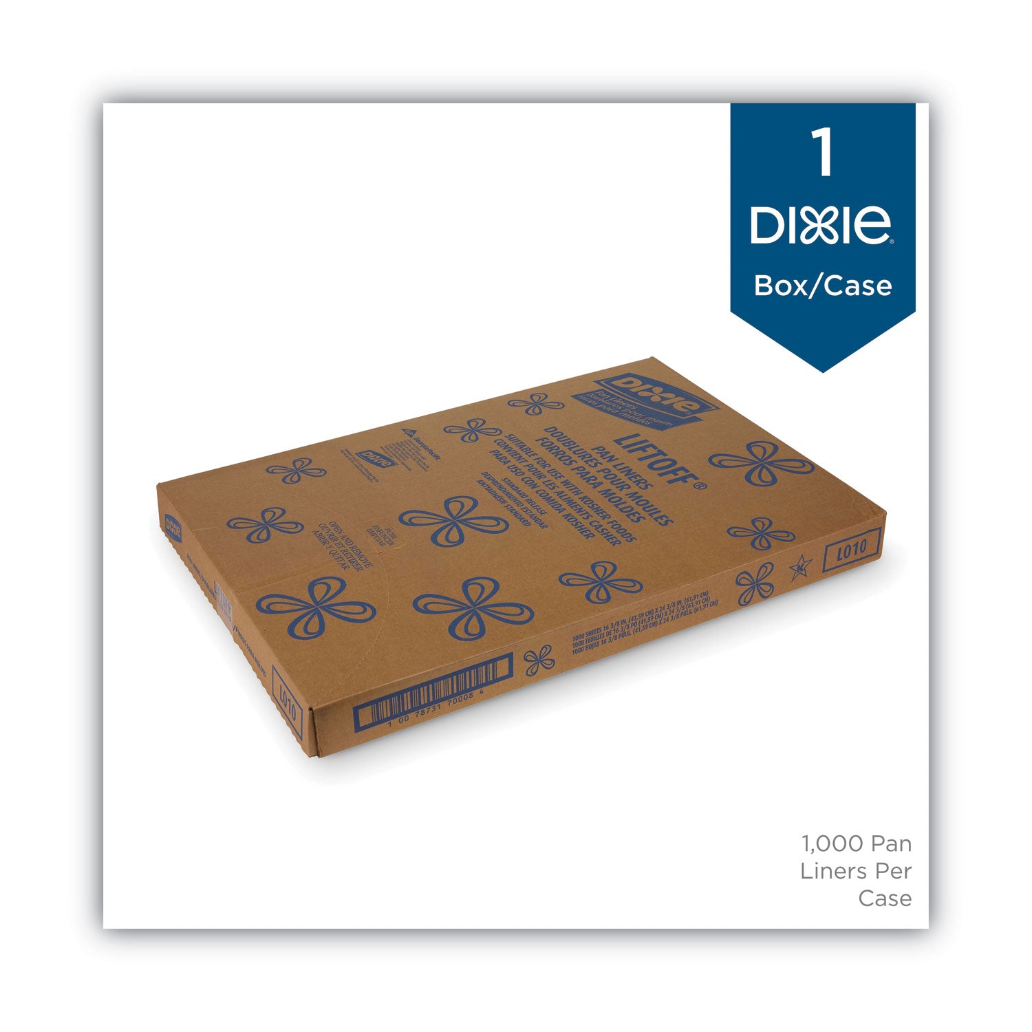 Greaseproof Liftoff Pan Liners, 16.38 x 24.38, White, 1,000 Sheets/Carton