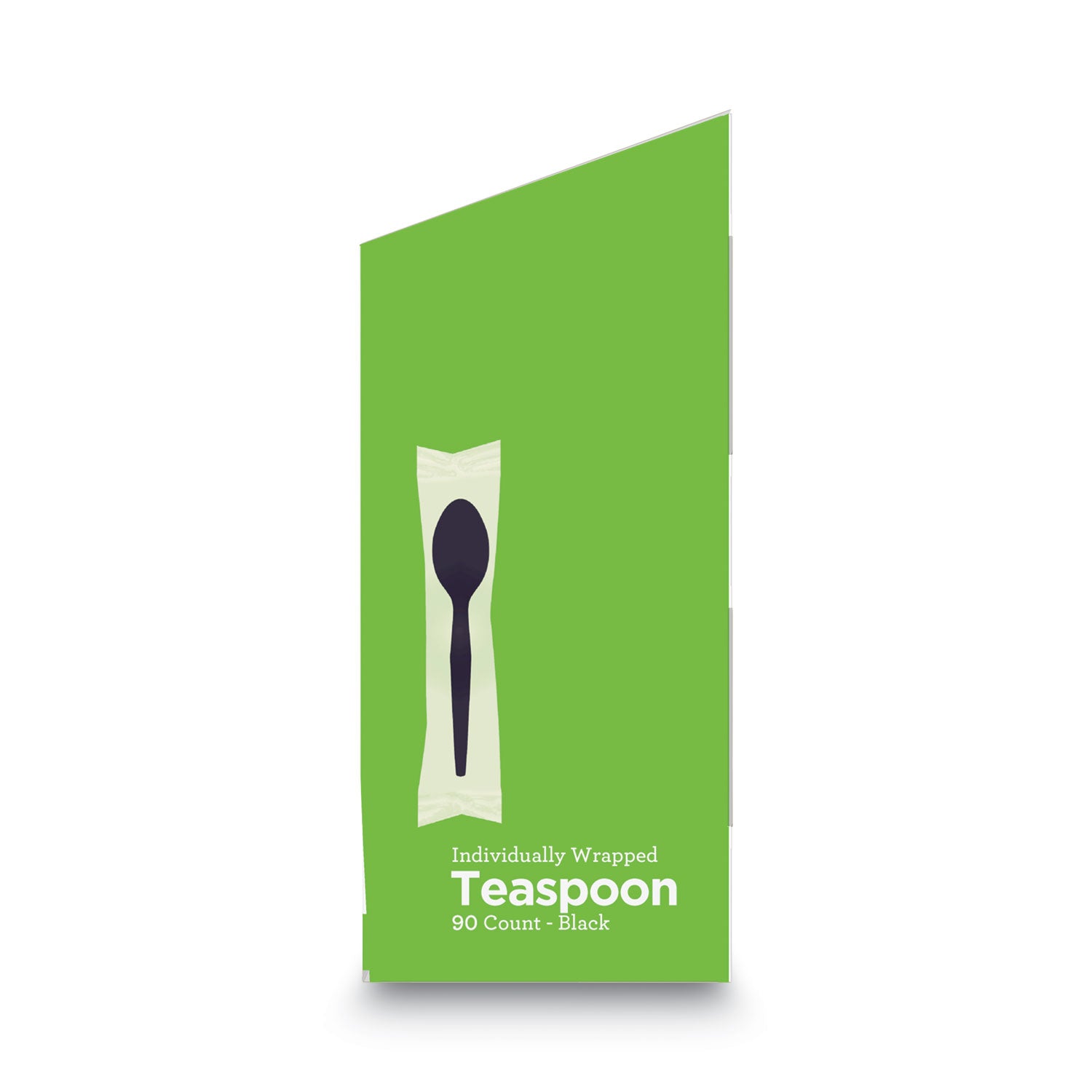 GrabN Go Wrapped Cutlery, Teaspoons, Black, 90/Box
