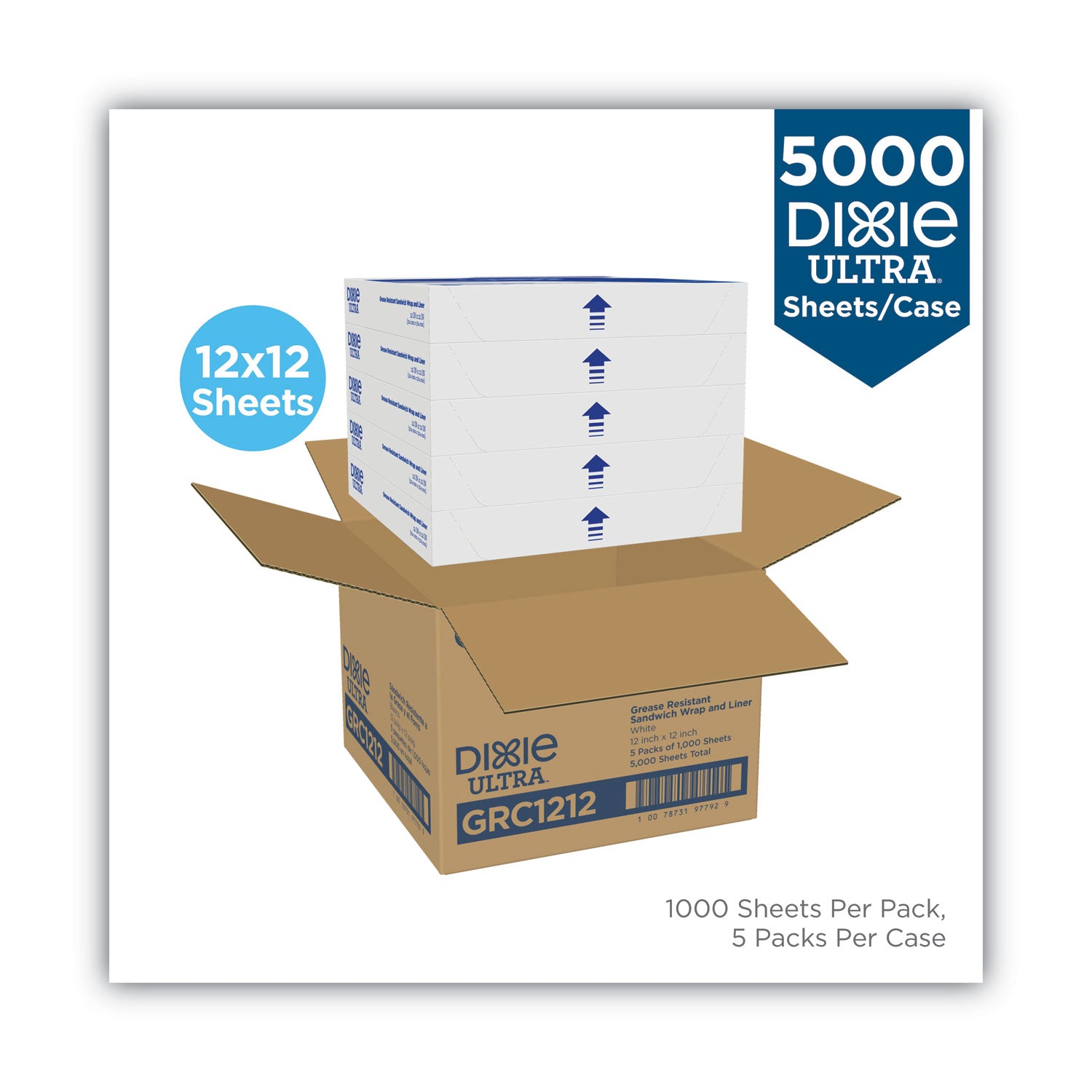 all-purpose-food-wrap-dry-wax-paper-12-x-12-white-1000-carton_dxegrc1212 - 2