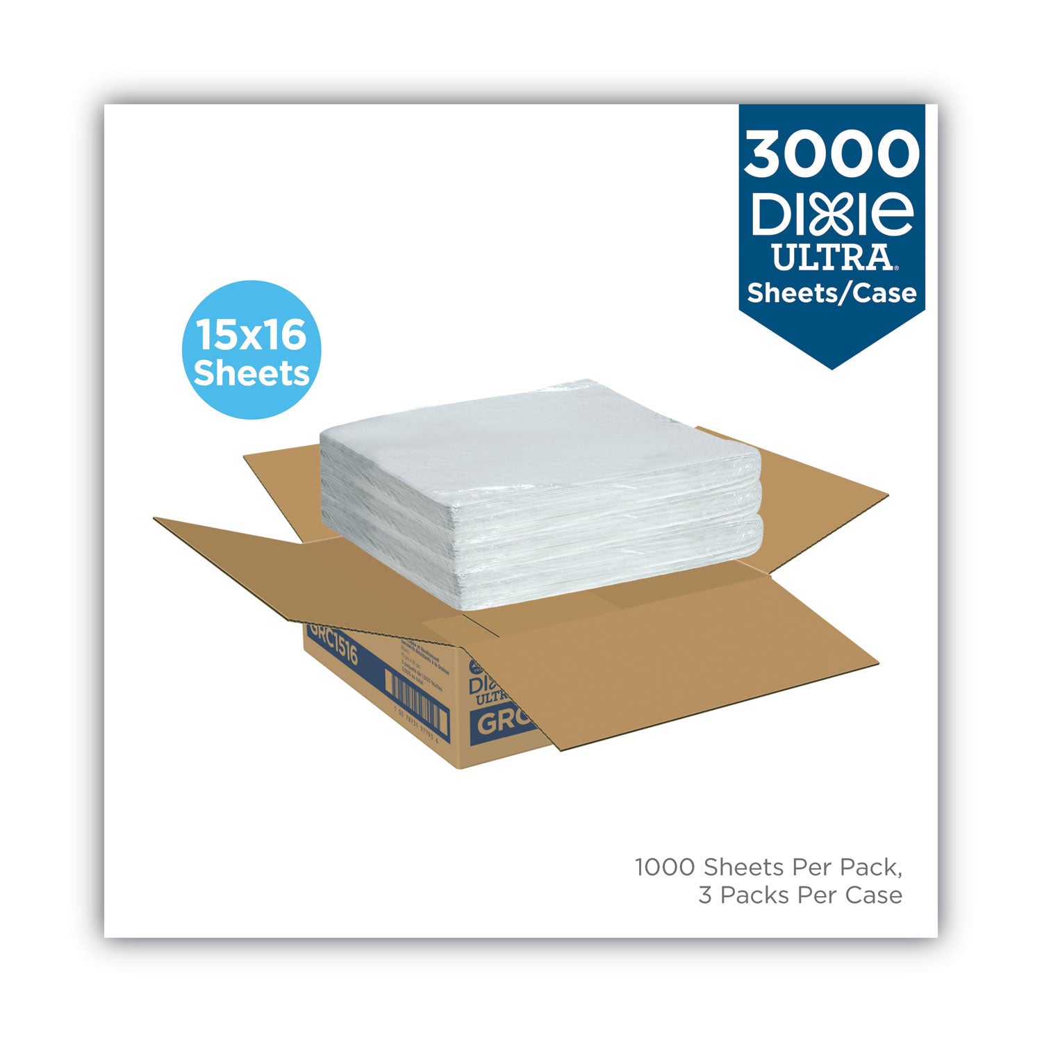 All-Purpose Food Wrap, Dry Wax Paper, 15 x 16, White, 1,000/Carton