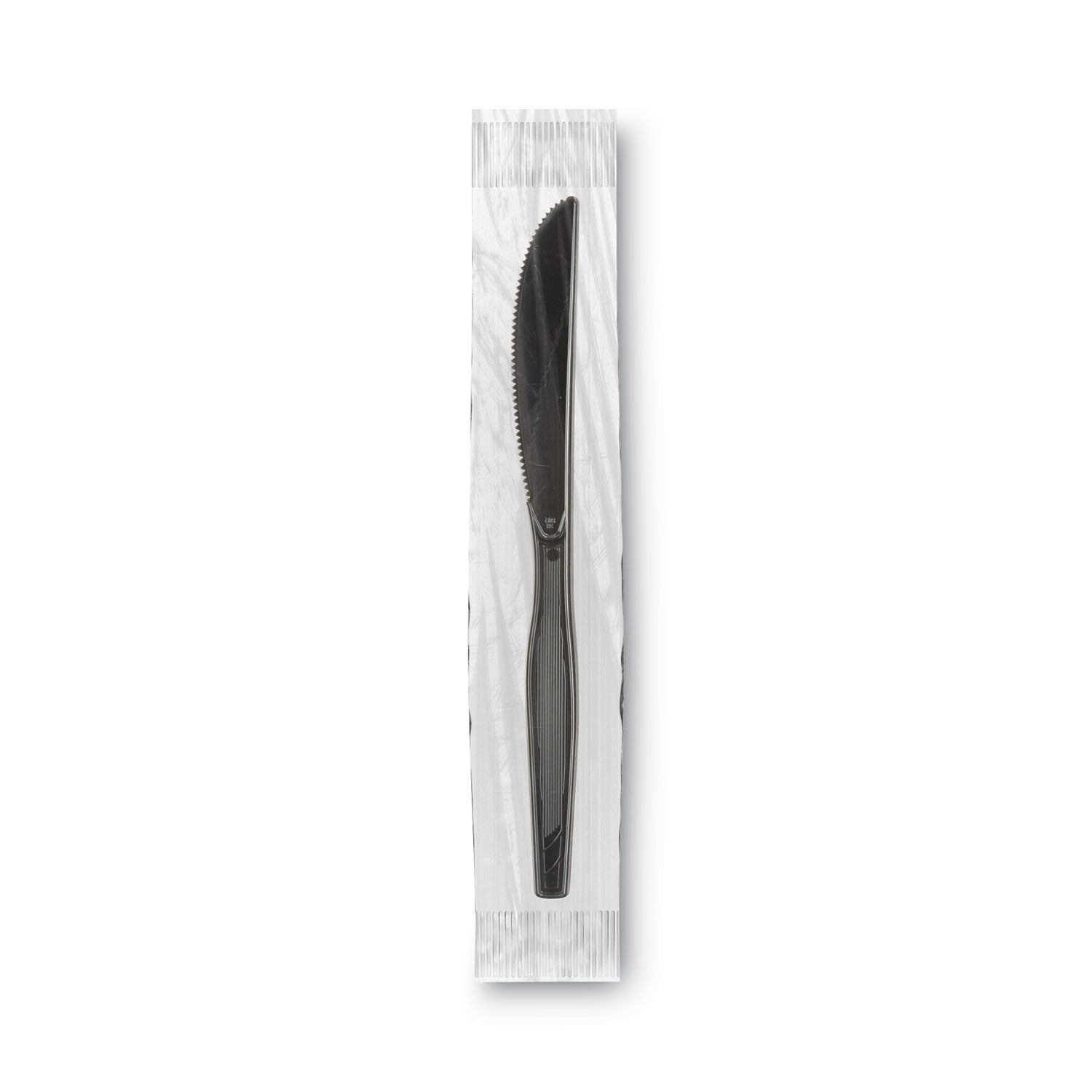 GrabN Go Wrapped Cutlery, Knives, Black, 90/Box, 6 Box/Carton