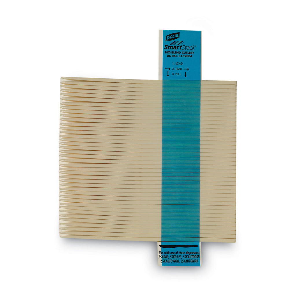 SmartStock Plastic Cutlery Refill, Knives, 7", Series-O Mediumweight Bio-Blend Beige, 40/Pack, 24 Packs/Carton