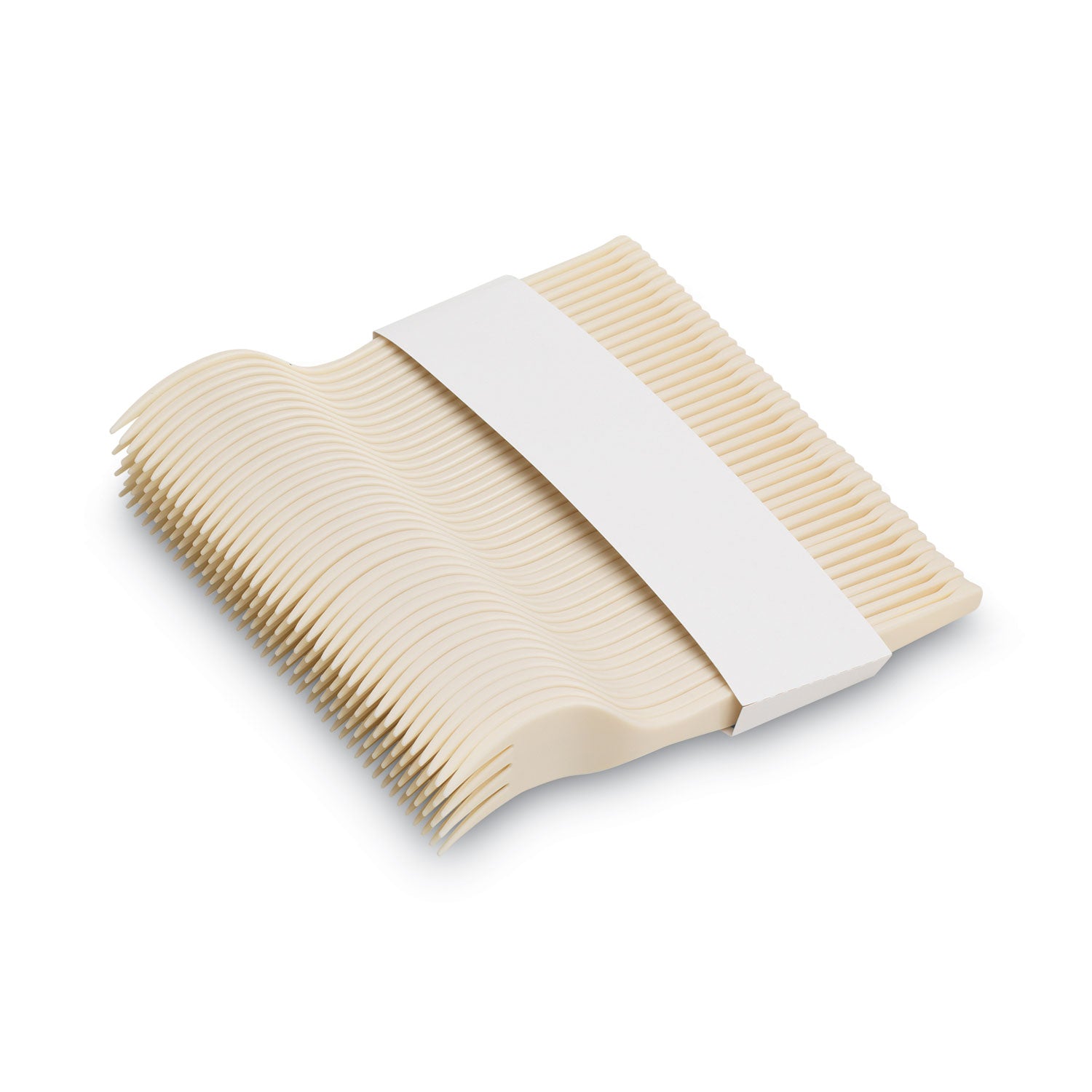SmartStock Plastic Cutlery Refill, Forks, 6.5", Series-O Mediumweight Bio-Blend, Beige, 40/Pack, 24 Packs/Carton