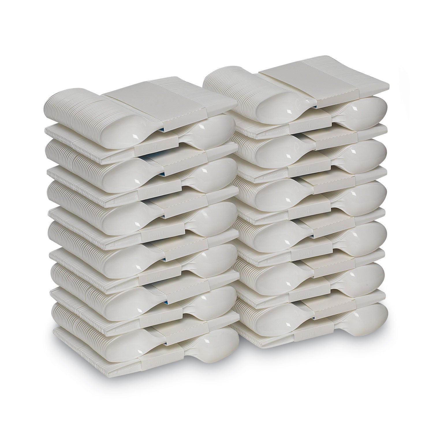 SmartStock Plastic Cutlery Refill, Teaspoon, 5.5", Series-B Mediumweight, White, 40/Pack, 24 Packs/Carton