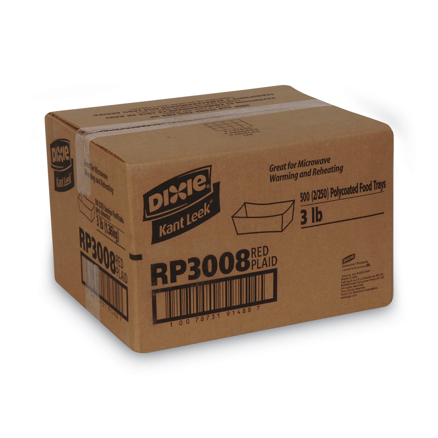 kant-leek-polycoated-paper-food-tray-3-lb-capacity-84-x-58-x-21-red-plaid-250-bag-2-bags-carton_dxerp3008 - 5