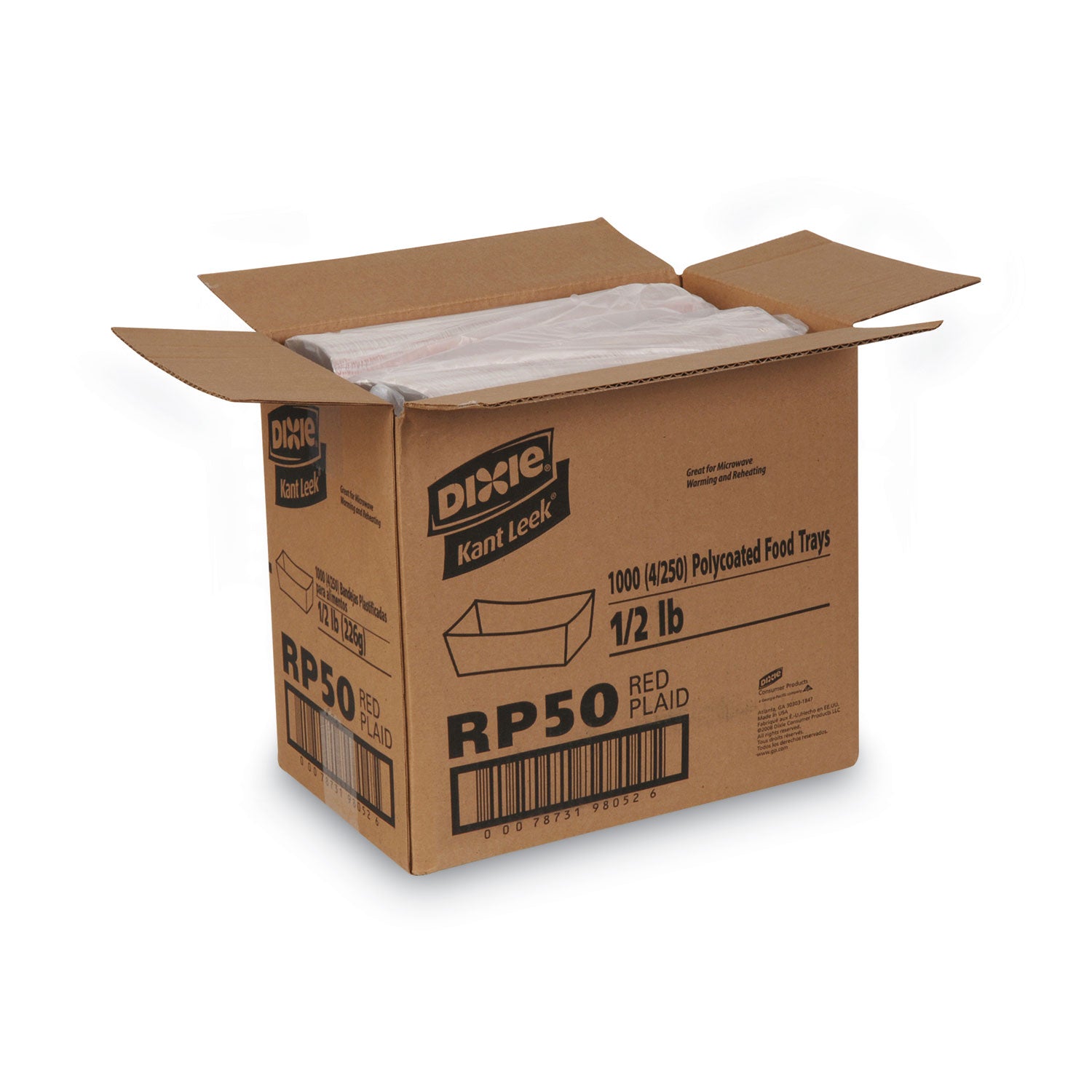 kant-leek-clay-coated-paper-food-tray-05-lb-capacity-53-x-375-x-14-red-plaid-1000-carton_dxerp50 - 5