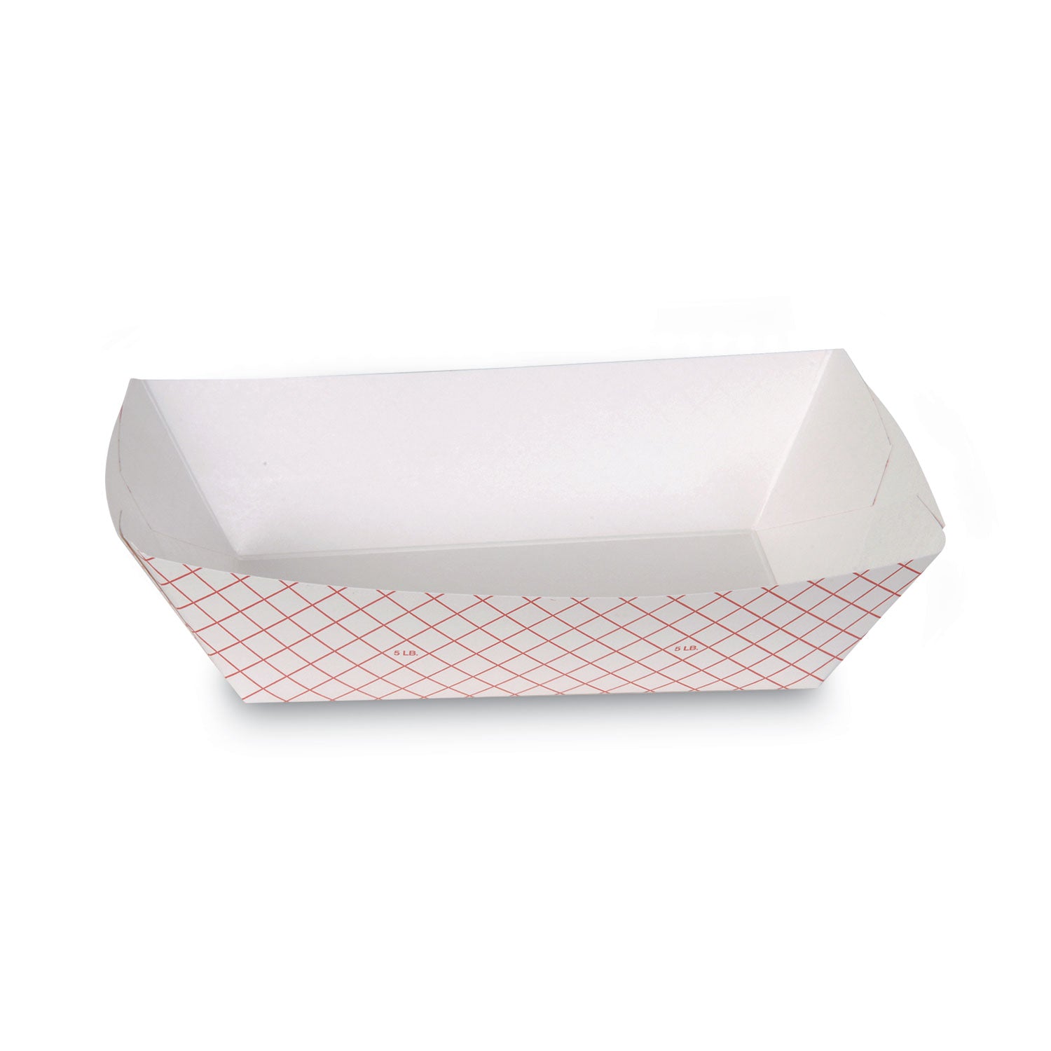 kant-leek-clay-coated-paper-food-tray-5-lb-capacity-93-x-61-x-21-red-plaid-500-carton_dxerp500 - 1