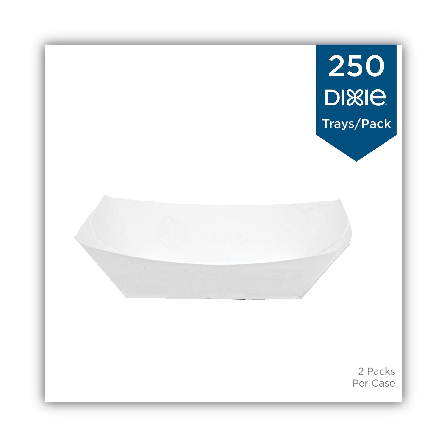 Kant Leek Polycoated Paper Food Tray, 3 lb Capacity, 5.88 x 8.4 x 2, White, 250/Pack, 2/Pack/Carton - 