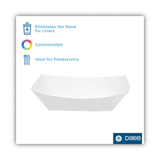 Kant Leek Polycoated Paper Food Tray, 3 lb Capacity, 5.88 x 8.4 x 2, White, 250/Pack, 2/Pack/Carton - 
