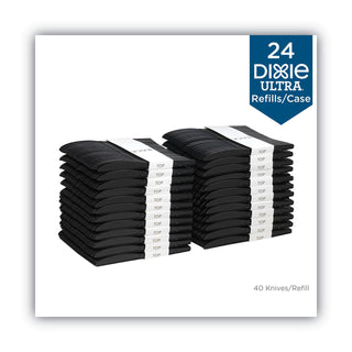 SmartStock Plastic Cutlery Refill, Knives, 7", Series-O Mediumweight, Black, 40/Pack, 24 Packs/Carton