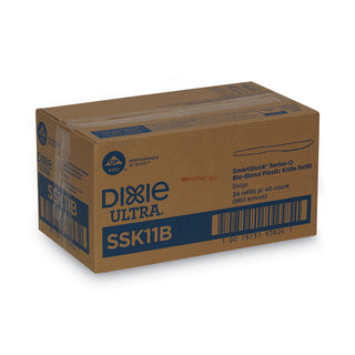 SmartStock Plastic Cutlery Refill, Knives, 7", Series-O Mediumweight Bio-Blend Beige, 40/Pack, 24 Packs/Carton