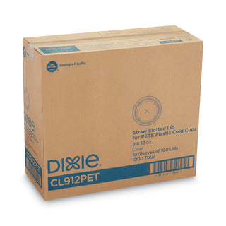 Cold Drink Cup Lids, Fits 9 oz to 12 oz Plastic Cold Cups, Clear, 100/Sleeve, 10 Sleeves/Carton