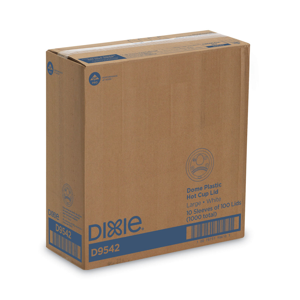 Dome Drink-Thru Lids, Fits 10 oz to 16 oz Paper Hot Cups, White, 1,000/Carton