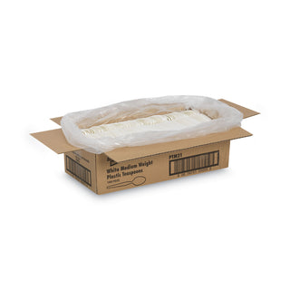 Plastic Cutlery, Mediumweight Teaspoons, White, 1,000/Carton