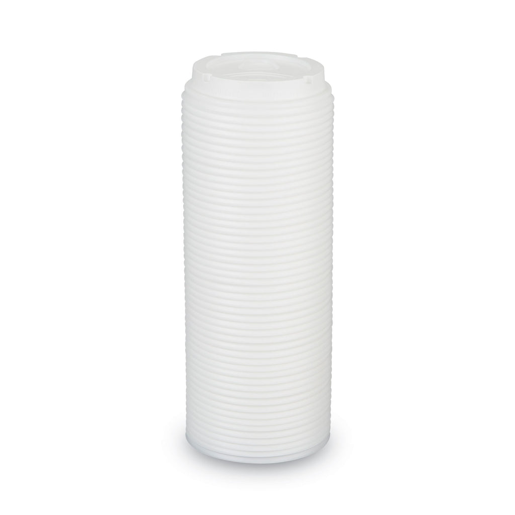 Dome Drink-Thru Lids, Fits 10 oz to 16 oz PerfecTouch; 12 oz to 20 oz WiseSize Cup, White, 50/Pack