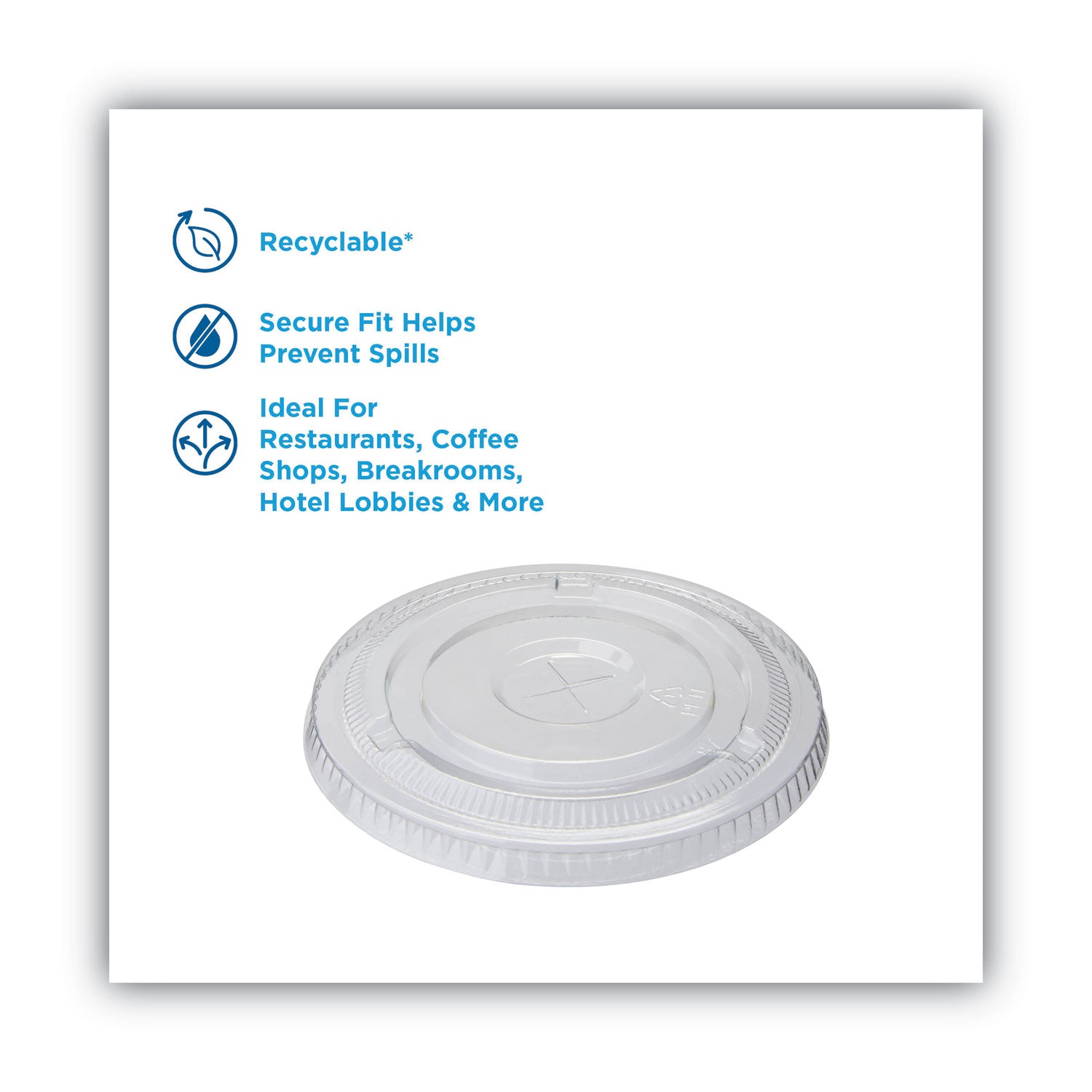 Cold Drink Cup Lids, Fits 16 oz Plastic Cold Cups, Clear, 100/Sleeve, 10 Sleeves/Carton - 2