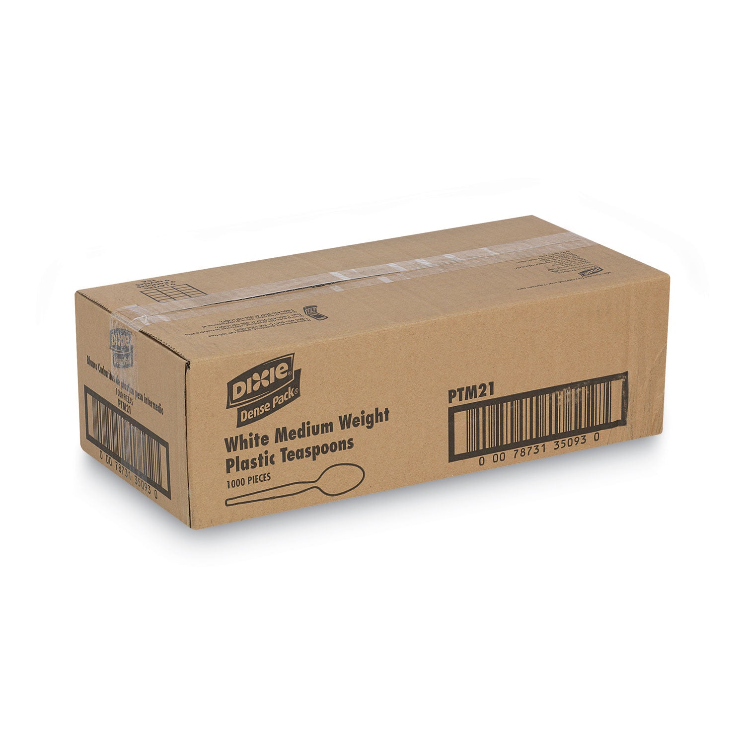 Plastic Cutlery, Mediumweight Teaspoons, White, 1,000/Carton