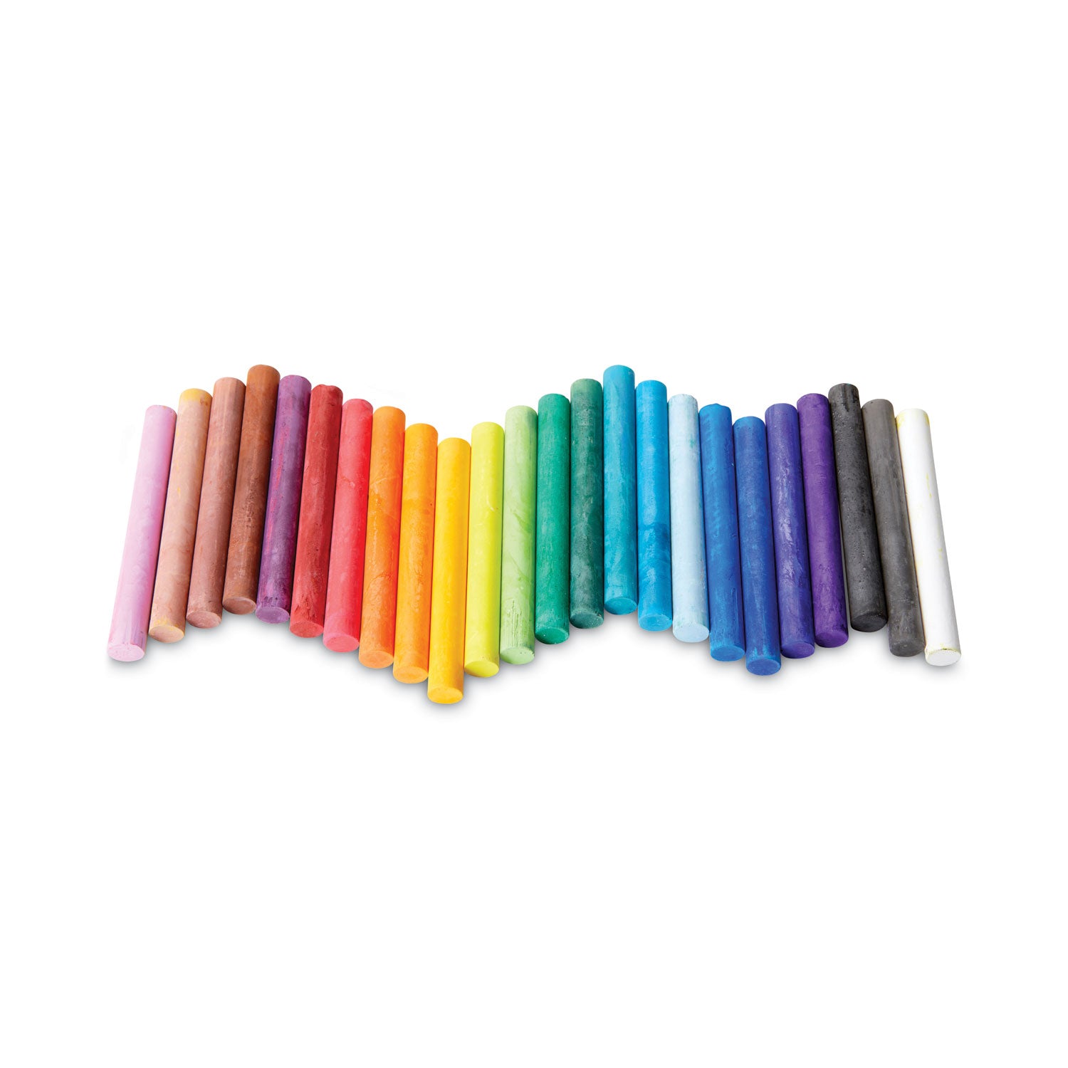 Colored Drawing Chalk, 3.19" x 0.38" Diameter, Six Each of 24 Assorted Colors, 144 Sticks/Set - 