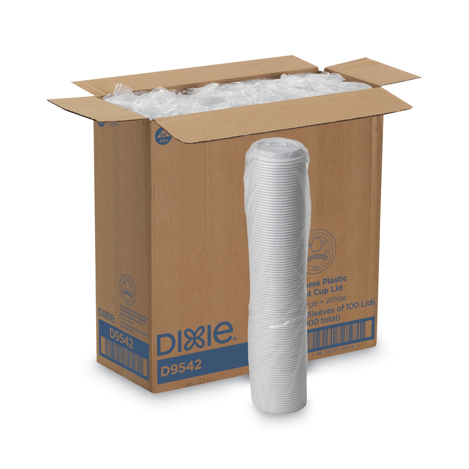 Dome Drink-Thru Lids, Fits 10 oz to 16 oz Paper Hot Cups, White, 1,000/Carton - 2